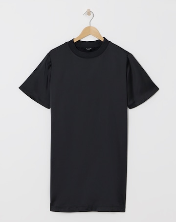Black Satin T-Shirt Dress