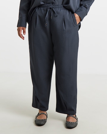 Simply Be Pinstripe Peg Leg Drawstring Trouser