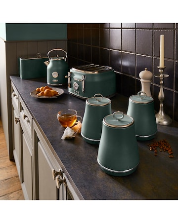Tower Renaissance 4 Piece Bread Bin and Canister Set Green