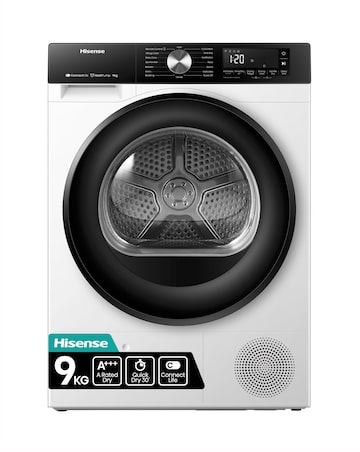 Hisense 3S Series DH3S902BW3 WiFi-enabled 9kg Heat Pump Tumble Dryer - White
