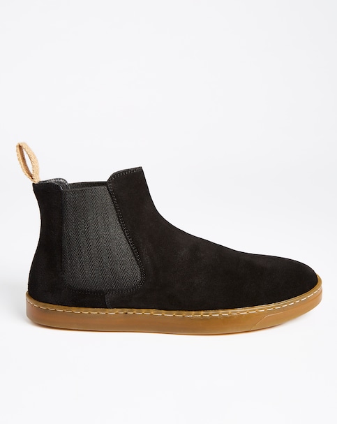 Premium Suede Chelsea Boots - Black, Standard Fit