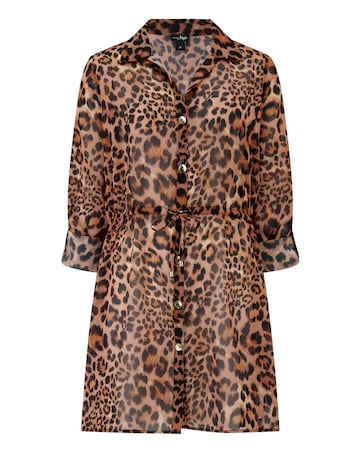 Pour Moi Chiffon Button Through Beach Shirt