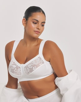 Miss Mary of Sweden Lovely Lace Non Wired Support Bra White