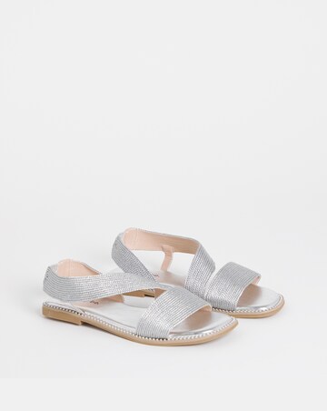 Janna Elasticated Flat Sandals - Wide Fit (E)