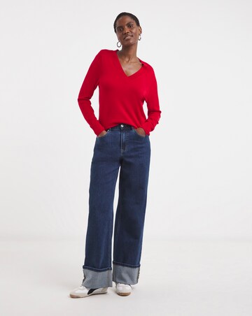 Red V Neck Jumper