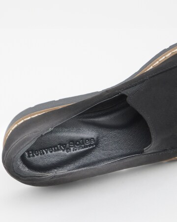 Heavenly Soles Rylee Low Wedge Slipper Cut Plain Loafer - Extra Wide Fit (EEE)