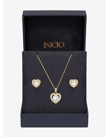 Inicio 14Ct Real Gold Plated Heart Set - Gift Box