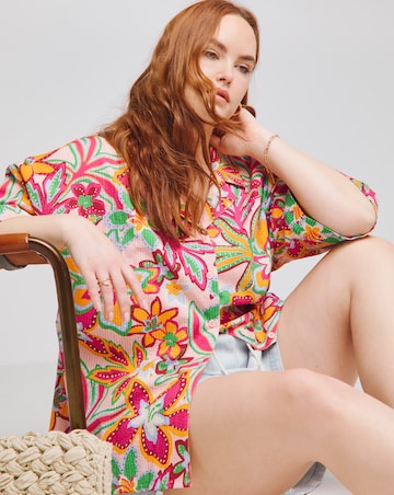 Native Youth Relaxed Fit Botanical Flower Shirt