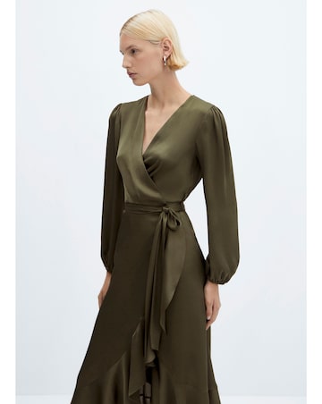 Mango Ruffle Wrap Dress