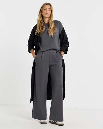 Simply Be Slate Grey Luxe Modal Short Sleeve Sweatshirt