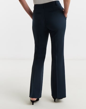 Navy Tailored Bootcut Trousers with stretch
