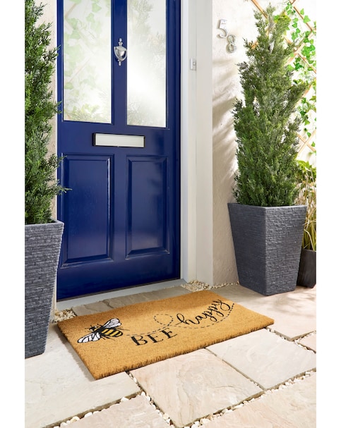 Bee Happy Coir Doormat