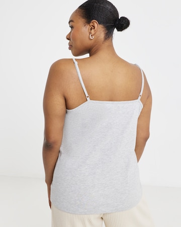 Pretty Secrets (2 Pack) Pyjama Sleep Vest Tops Black/Grey Marl