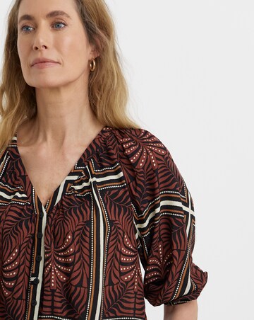 Collarless Button Through Blouse