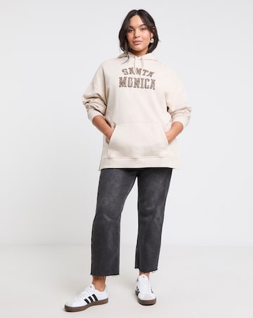 Simply Be Ecru Santa Monica Graphic Hoodie