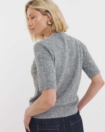 Bow Short Sleeve Cardigan