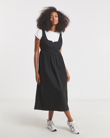 Simply Be Black Seamed Detail Utility Midi Dress