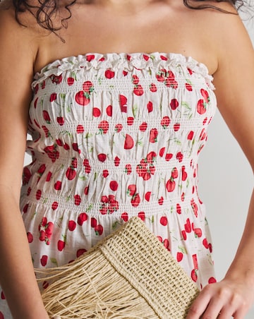 Simply Be Cotton Bandeau Beach Dress Cherry Print