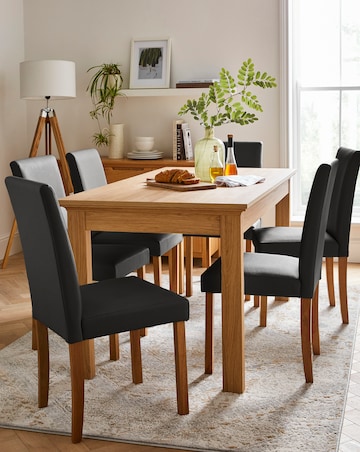 Julipa Ashford Table with 6 Ava Faux Leather Chairs