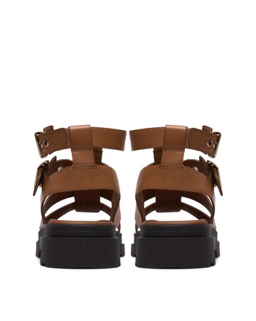 Clarks Tan Leather Orinoco3 Cross Sandals - Standard Fit (D)