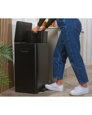 Salter Stainless Steel Dual Recyling Pedal Bin 60L