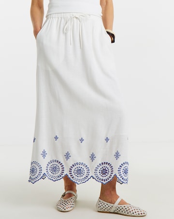 Broderie Scalloped Hem Maxi Skirt
