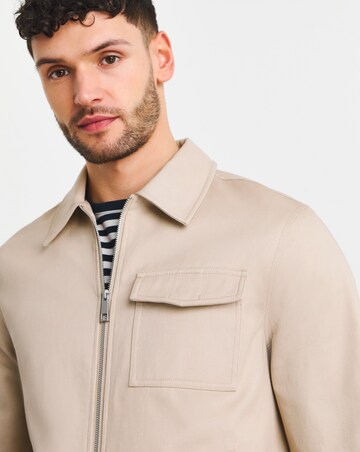 Stone Zip Up Smart Harrington Jacket