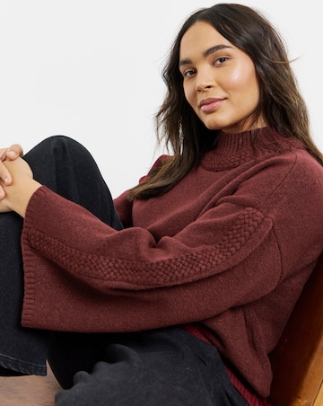 Native Youth Cable Knitted Bell Sleeve Jumper