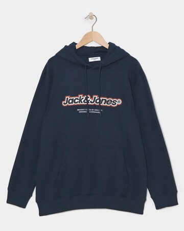 Jack & Jones Vesterbro Logo Hoodie - Navy