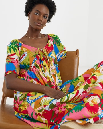 Crinkle Tie Front Dress