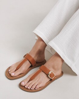 Fortune Leather Toe Post Sandals - Extra Wide Fit (EEE)
