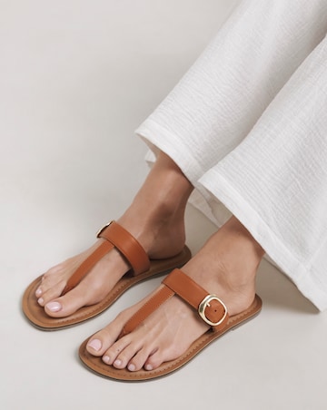 Fortune Leather Toe Post Sandals - Extra Wide Fit (EEE)