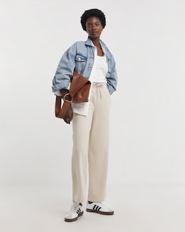 Oatmeal Wide Leg Joggers