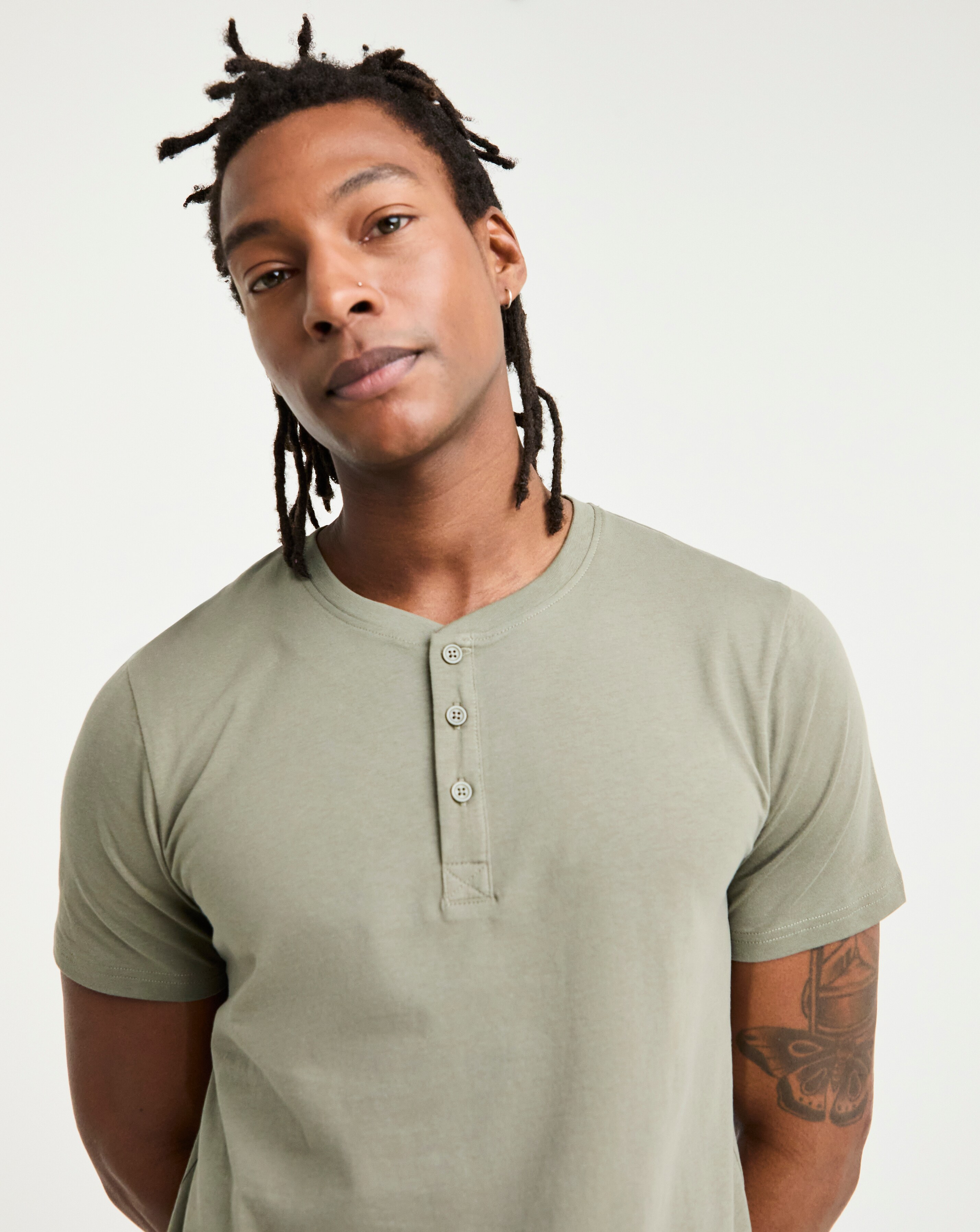 Grandad T-Shirt- Light Khaki