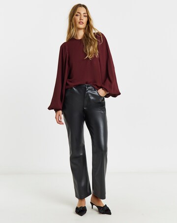 Berry Exaggerated Sleeve Blouse