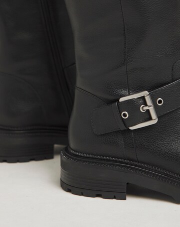 Eden Buckle Detail Knee High Boots - Wide Fit (E) & Super Curvy Calf