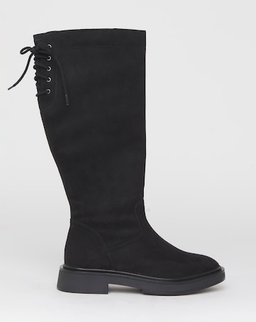 Rome Lace Up Back Riding Boots - Wide Fit (E) & Curvy Calf