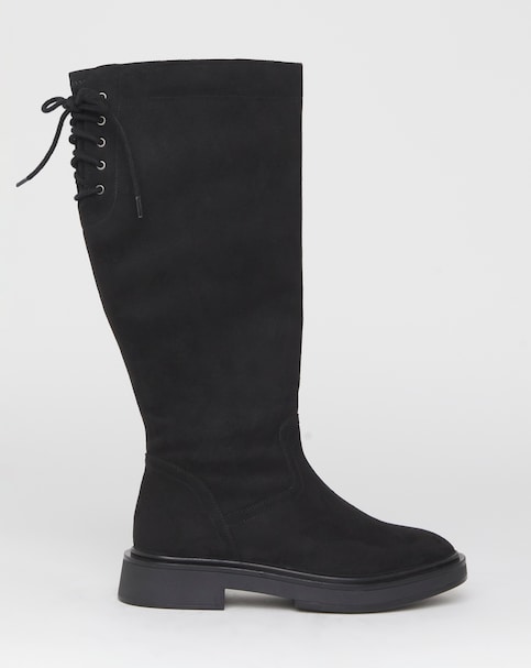 Rome Lace Up Back Riding Boots - Wide Fit (E) & Curvy Calf