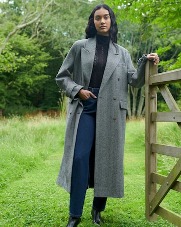 Ro&Zo Herringbone Double Breasted Overcoat