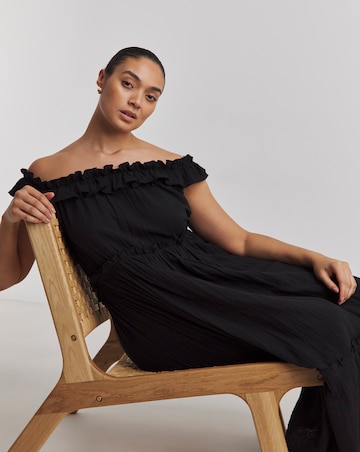 Cheesecloth Maxi Bardot Beach Dress