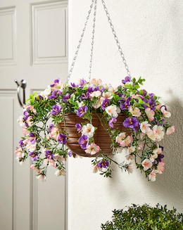 Artificial Petunia Hanging Basket