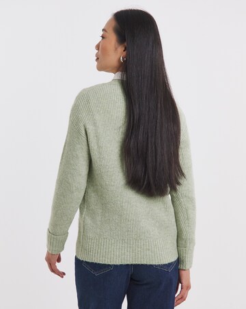 Sage Button Rib Cardigan