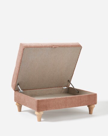 Julipa Colston Chenille Buttoned Storage Footstool