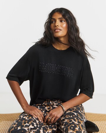 Black Lover Studded Modal T-Shirt