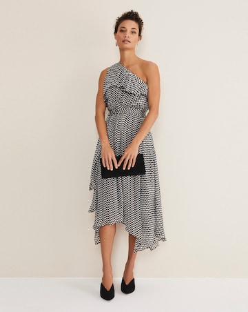 Phase Eight Kaz Check One Shoulder Dress