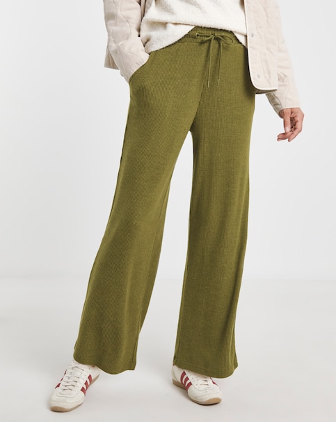 Soft Touch Rib Wide Leg Jogger