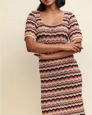 Nobody's Child Mock-Crochet Knitted Midi Dress