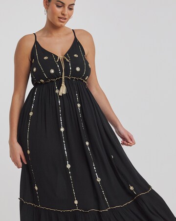 Simply Be Mirror Trims Maxi Beach Dress