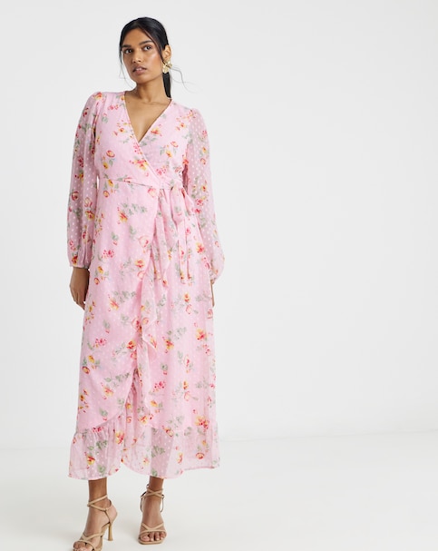 Vila Long Sleeve  Ankle Wrap Dress