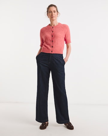 Pink Fine Knit Short Sleeve Cardigan